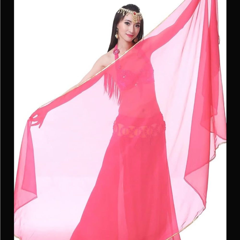 Elegant Gold and Hot Pink Belly Dance Accessories
